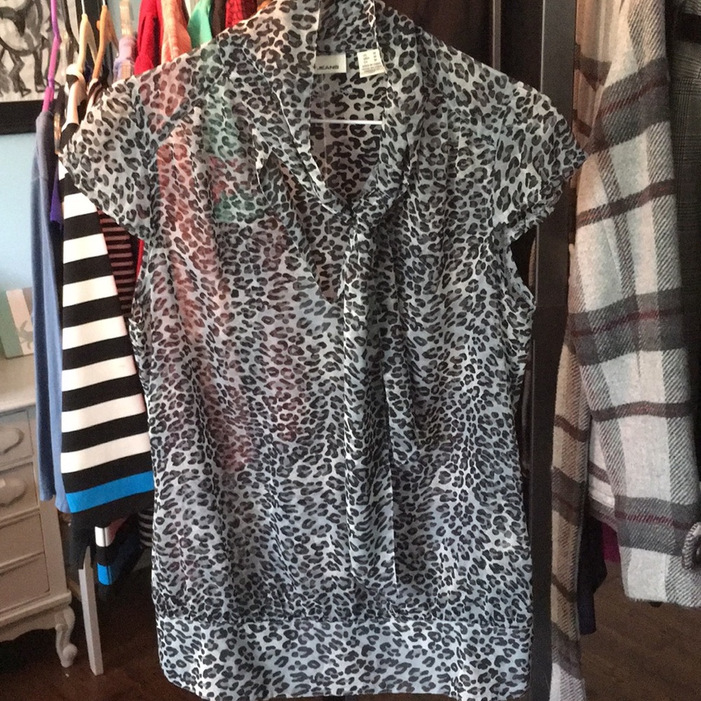 DKNY Sheer Animal Print blouse - medium